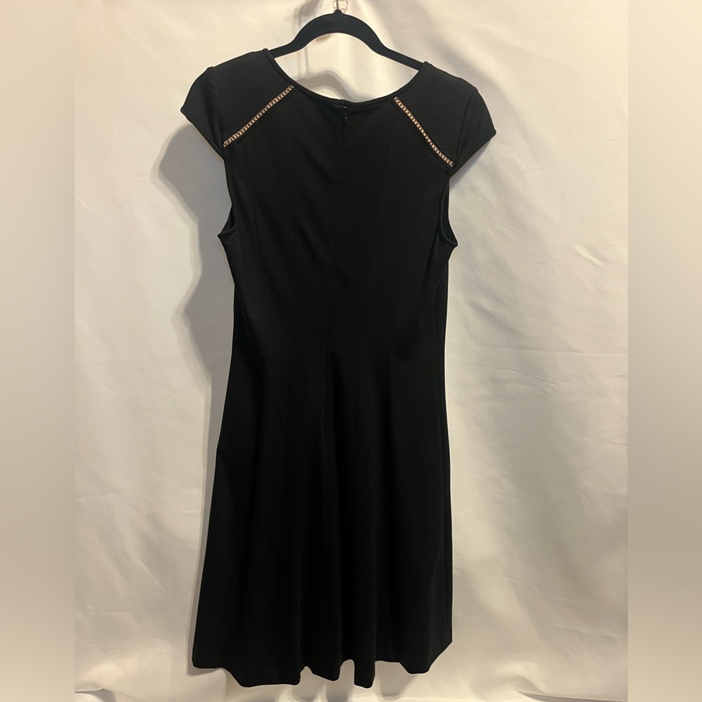 Adrianna Papell Black Dress with Nude Detailing Size 8 - Picture 2 of 7